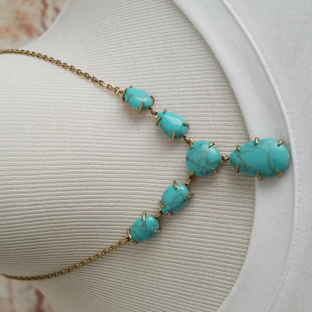 New Lucky Brand Stone Drop Pendant Necklace